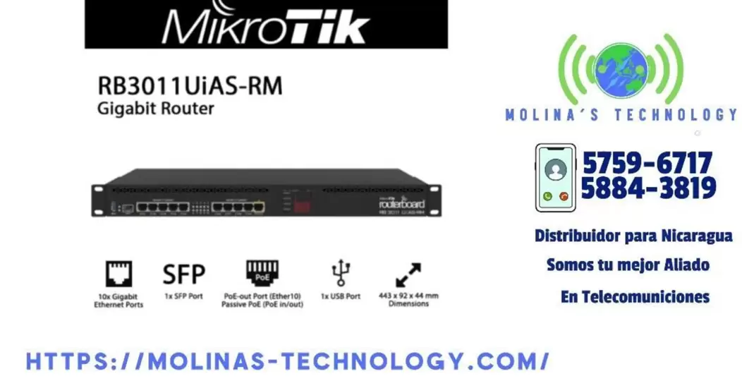 Mikrotik RB3011UIAS-RM Routerboard 10xGigabit Ethernet, USB 3.0, LCD, RB3011